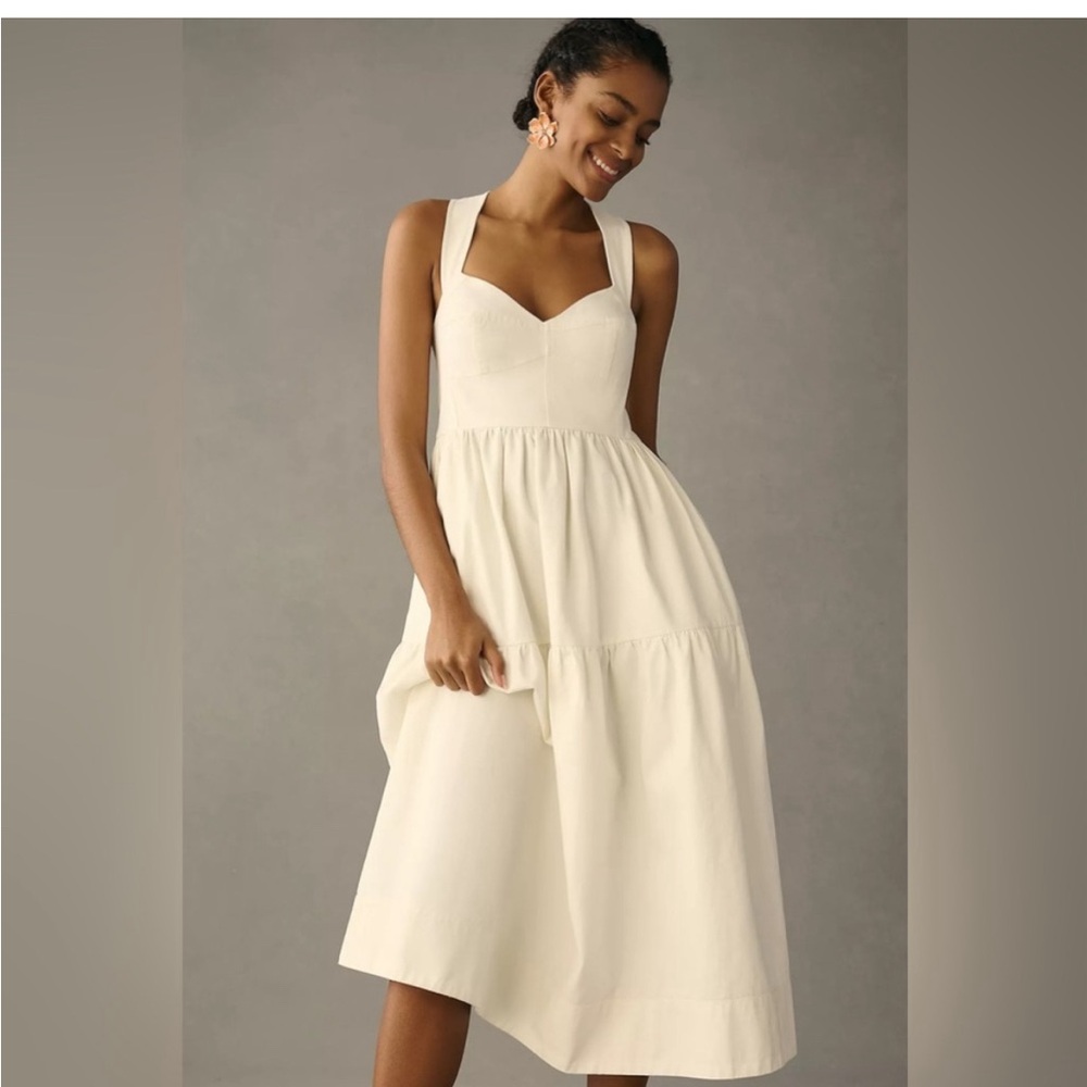 Anthropologie Forever That Girl Denim Sweetheart Dress